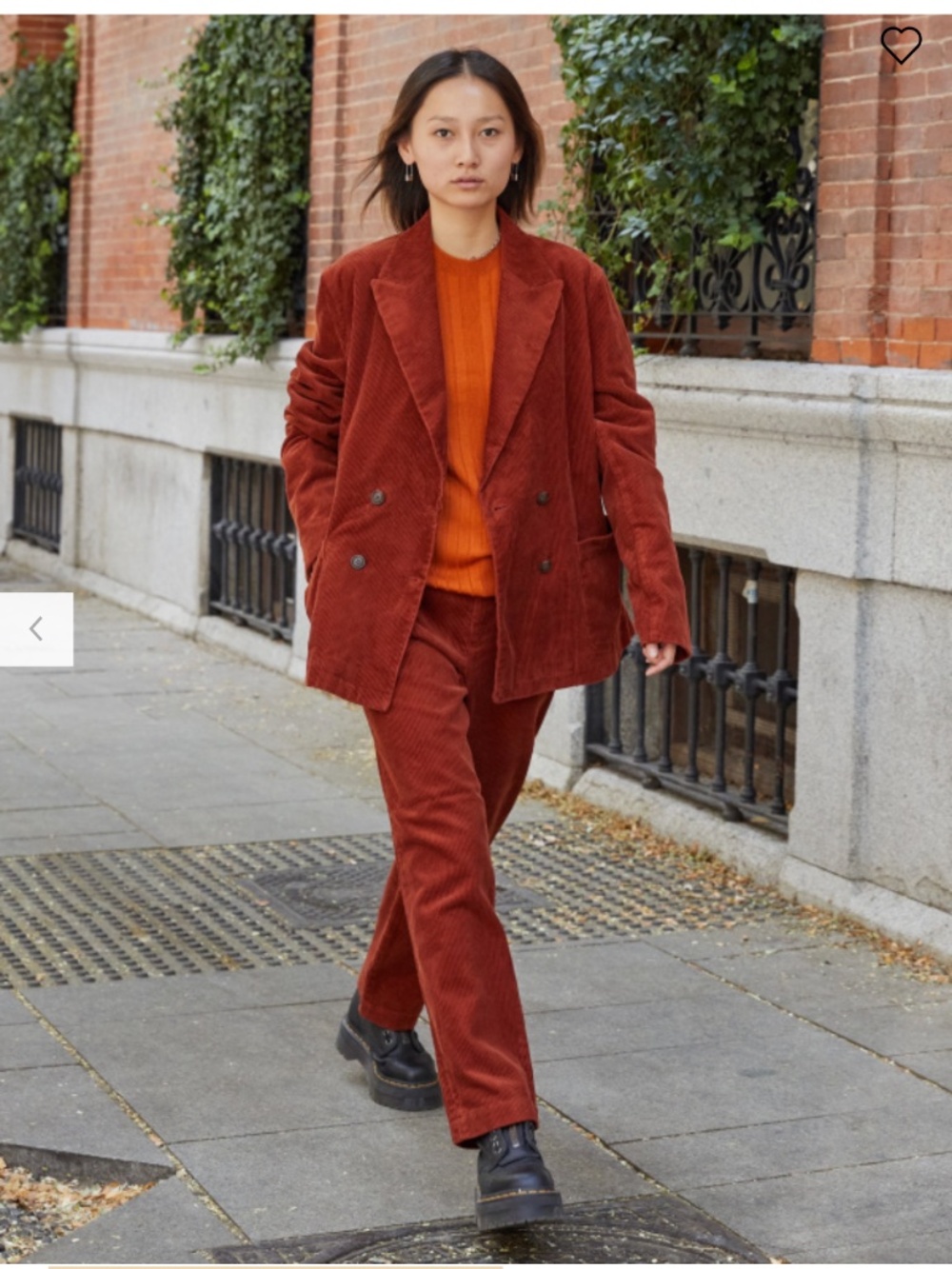 Uniqlo Rust Corduroy Wide-Leg Pants